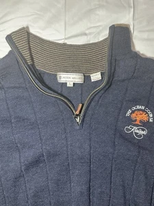 Peter Millar Lana Merino Cuarto Cremallera Kiawah Island Azul Marino Hombre’s L - Imagen 1 de 8