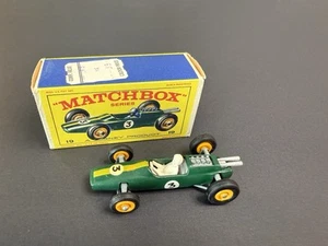 Vintage Matchbox Lesney No. 19 grüne Lotus Auto mit Originalkarton 1:64 - Bild 1 von 13