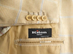 [USED]Kiton jacket, 50R, cashmere, silk, linen, orange check FROM JAPAN - Picture 1 of 9