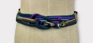 VTG Braided Adjustable Belt Woven Colorful Beaded 80s Boho Artsy Ethnic 28"-36" - Picture 1 of 11