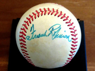 FRANK ROBINSON FRED LYNN ORIOLES HOF SIGNED AUTO VINTAGE GU'ED OAL BASEBALL JSA - Image 1 of 3