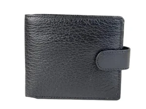 Genuine Leather RFID Protected Men's Wallet AT07 Black - Picture 1 of 8