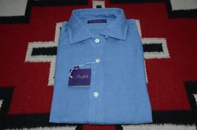 Camisa de Vestir Ralph Lauren Etiqueta Púrpura Hecha en Italia 100% Lino Foto 1 de 2