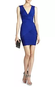 NUOVO ABITO DA COCKTAIL BCBGMAXAZRIA EDESA SCOLLO A SCOLLATURA NYC6R194/AM17 TAGLIA L - Foto 1 di 3