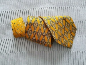 Gianni Versace gold/orange medusa printed 100% silk tie, made in Italy - Picture 1 of 10