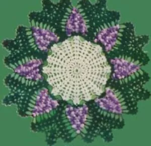 Vintage Crochet Grape #1 Doily PATTERN ONLY - Picture 1 of 1