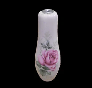 White Porcelain Light / Toilet Pull Claremont Pink Flower / Floral Design - Picture 1 of 3