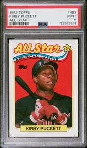 1989 Topps Kirby Puckett Baseball Card #403 PSA 9 Mint