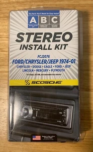 Scosche Stereo Install Kit FCJ2076 Ford/Chrysler/Jeep 1974-01 Single, ISO DIN - Picture 1 of 7