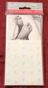1x packets of 8 look who's here birth announcement cards & envelopes - Picture 1 of 3