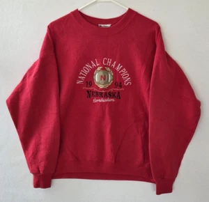 VTG Nebraska Huskers Sweatshirt Men's XL 1994 National Champs Football USA 90s - Picture 1 of 6