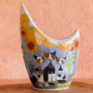 Porzellan Vase Goebel Wachtmeister limitiert 3000 Stück "Tre gatti e girasole" - Bild 1 von 9