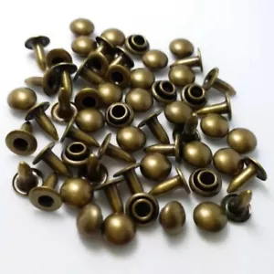 100x Brass Rivet Mushroom Shape Solid Studs Leathercraft Handmade Accessories - Picture 1 of 7
