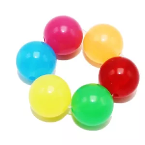 25 Mixed Colour Acrylic Smooth Ball Jelly Tone Round Beads 16mm - Picture 1 of 7
