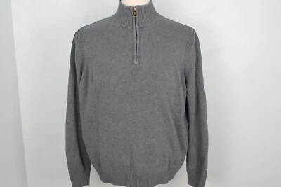Pullover Merona Hombre 3/4 Cremallera Frontal Gris 100% Algodón Talla L Grande Foto 1 de 4