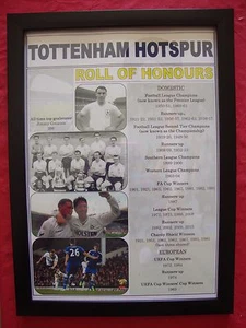 Tottenham Hotspur club history roll of honours - framed print - Picture 1 of 2
