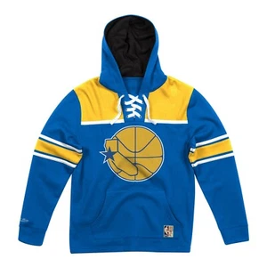 Sudadera con capucha Mitchell & Ness clásicos de hockey con cordones de madera dura de Golden State Warriors - Imagen 1 de 2