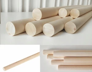 1.2m x 22mm Wooden Wood Broom Handles Thick Brush Flower Support Flag Pole New - Picture 1 of 4