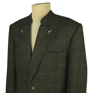 Lodenfrey Mens Dark Green Check Wool Traditional Blazer Jacket Size EU 56 (XXL) - Picture 1 of 13
