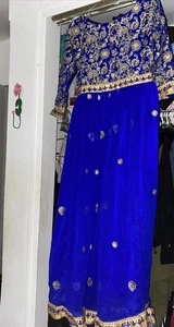 Desi indisches Brautkleid Hochzeit Party wunderschön royalblau und gold - Bild 1 von 6