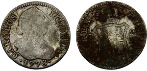Spain 1778 M PJ 2 Reales Silver 81.30% VF - Picture 1 of 1