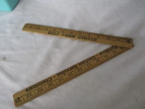 Folding Wood Yardstick / Ruler: Gulf Farm Center SHELBY IOWA - Picture 1 of 4