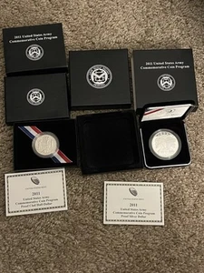 2011 United States Army Commemorative Proof Silver Dollar And Clad Half Dollar - Picture 1 of 4