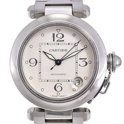 Reloj CARTIER Pasha C W3106199 fecha esfera plateada automático unisex A#143718 Foto 1 de 4