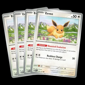 4x Eevee 074/131 Prismatic Evolutions Playset Near Mint Pokemon TCG - Picture 1 of 3