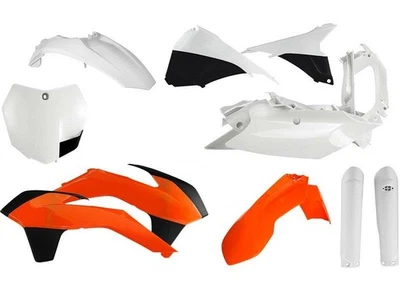 Juego De Carenados Kit De Plástico Para Ktm Sx 125 250 Sxf 250 Blanco-Or - Imagen 1 de 4