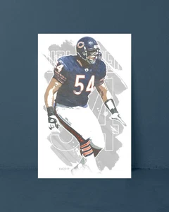 BRIAN URLACHER watercolor painting art print/poster CHICAGO FREE S&H! - Picture 1 of 4