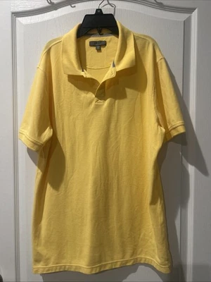 Polo Saddlebred 1888 Grande 2 Botones Manga Corta Amarillo Mezcla Algodón Foto 1 de 3