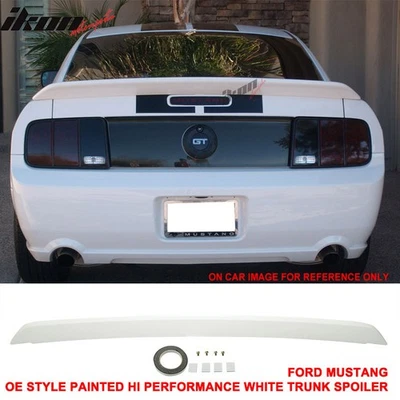 Fits 05-09 Ford Mustang OE Style Trunk Spoiler Painted #HP Hi Performance White - Image 1 of 4