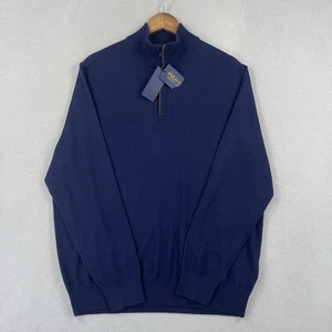 Suéter de Golf Polo Ralph Lauren Para Hombres Grande Azul Marino 1/4 Cremallera Pullover Lana Nuevo con Etiquetas - Imagen 1 de 12