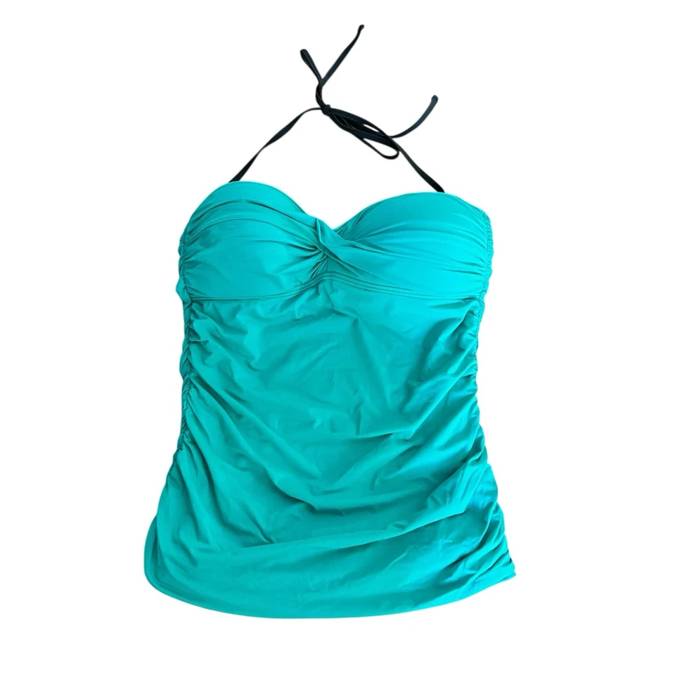 Tommy Bahama Verde Tankini Halter Top Talla Mujer’s XL Extraíble Correa Negra Foto 1 de 4