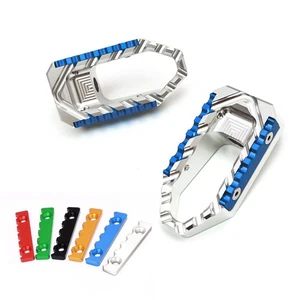 TRC Passenger Rear Silver Wide Touring Foot Pegs For Aprilia RSV4 2009-2017 - Picture 1 of 10