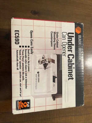 Abridor de latas debajo del gabinete Black Decker EC59D blanco vintage NUEVO EN caja Foto 1 de 4