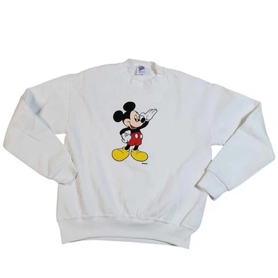 Disney-Mickey Mouse Cuello Redondo JUVENTUD Grande (10/12) Hecho en EE. UU. Años 90 Foto 1 de 4