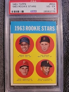 1963 TOPPS #553 1963 ROOKIE STARS ROOKIE RC PSA 4 WILLIE STARGELL - Picture 1 of 2