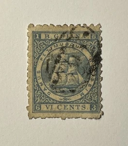 British Guiana 1866 #67a Ultramarine Used LE151 - Picture 1 of 3