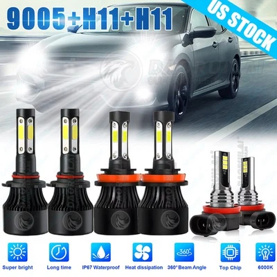 Faros antiniebla altos/bajos LED para Honda Civic 2016 2017 2018-2020 Foto 1 de 4