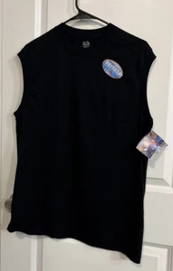 Fruit of The Loom Muscle T Shirt Men M Black Sleeveless - Picture 1 of 6
