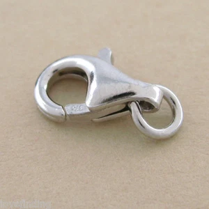 Genuine 9CT Solid White Gold Lobster Clasp 9mm Italy Made - Picture 1 of 2
