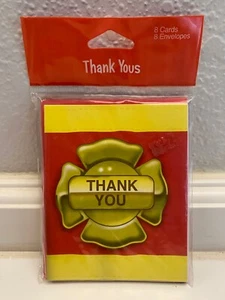 Firefighter Birthday Thank You Notes w/ Envelopes 8 count - Picture 1 of 2