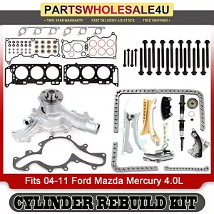 Timing Chain & Water Pump Kit Head Gasket Set fits 04-11 Ford Mazda Mercury 4.0L - Picture 1 of 17