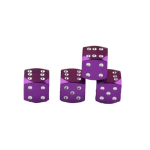 4x Purple Abs Dice Valve Stem cap 1.2cm×1.2cm for Cartruck Bike Motorcycle Atv - Picture 1 of 6