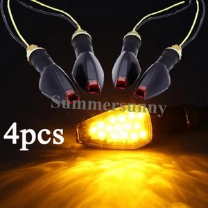 2SET UNIVERSAL MOTORCYCLE MINI 14 LED TURN SIGNALS INDICATOR BLINKER LIGHT AMBER - Picture 1 of 8