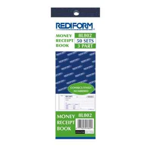 Libro de recibos de dinero Rediform 3 piezas sin carbono 50 juegos 2-3/4"X7" oficina tienda - Imagen 1 de 3