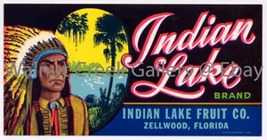 Florida Fruit Crate Label Fine Art Print, Native , approx 13.8" x 7.2" 12845 - Picture 1 of 1