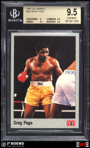 POP 1: Greg Page RC BGS 9.5: 1991 All World Boxing Rookie Card Gisto